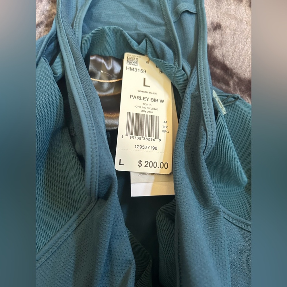 Adidas Women's Teal Parley  Cycling Shorts bib NWT - Picture 8 of 16